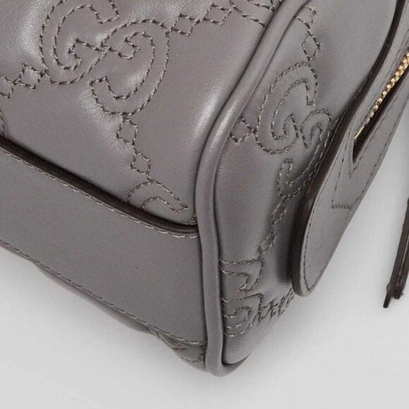 Gucci Grey GG Stitched Leather Matelassè Mini Bag - Picture 4 of 11